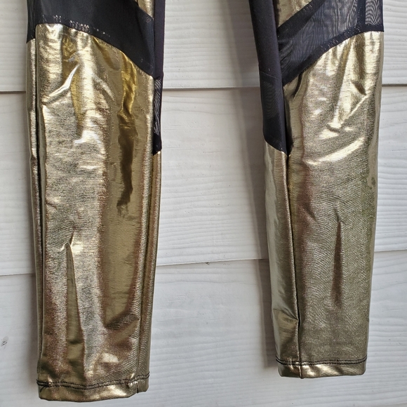 SHEIN Geometric Metallic Mesh Pattern Leggings - Picture 9 of 16
